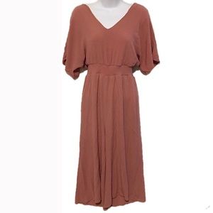 As U Wish Pleated Backless Dusty Rose Romper, S